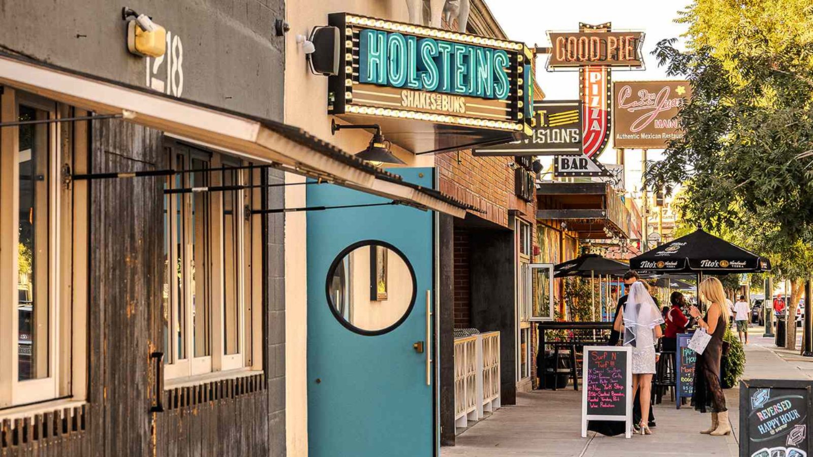 A Las Vegas street of independent businesses